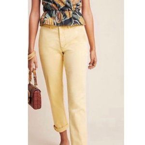 J. Jill Yellow Relaxed Fit Boyfriend Stretch Jeans Size 16